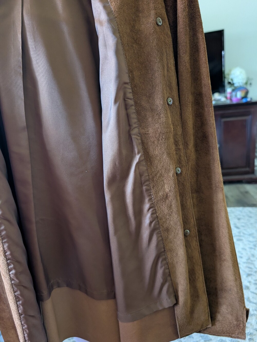 Classic Valerie Stevens Brown Suede Women's Jacket, sz S - Picture 8 of 8